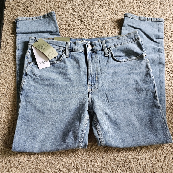 Goodfellow & Co Men's Slim Fit Hemp Robson Distressed Blue Denim Jeans - Picture 3 of 12